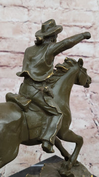 Cowboy on Galloping Horse Bronze - Wild West Art