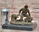 Hunter with Dog Bronze Sculpture by Milo