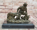 Hunter with Dog Bronze Sculpture by Milo