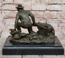 Hunter with Dog Bronze Sculpture by Milo