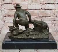 Hunter with Dog Bronze Sculpture by Milo