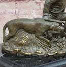 Hunter with Dog Bronze Sculpture by Milo