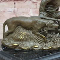 Hunter with Dog Bronze Sculpture by Milo