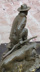 Hunter with Dog Bronze Sculpture by Milo