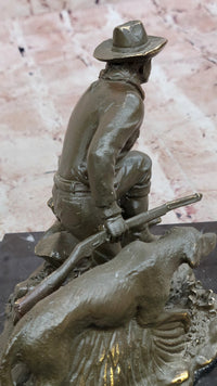 Hunter with Dog Bronze Sculpture by Milo