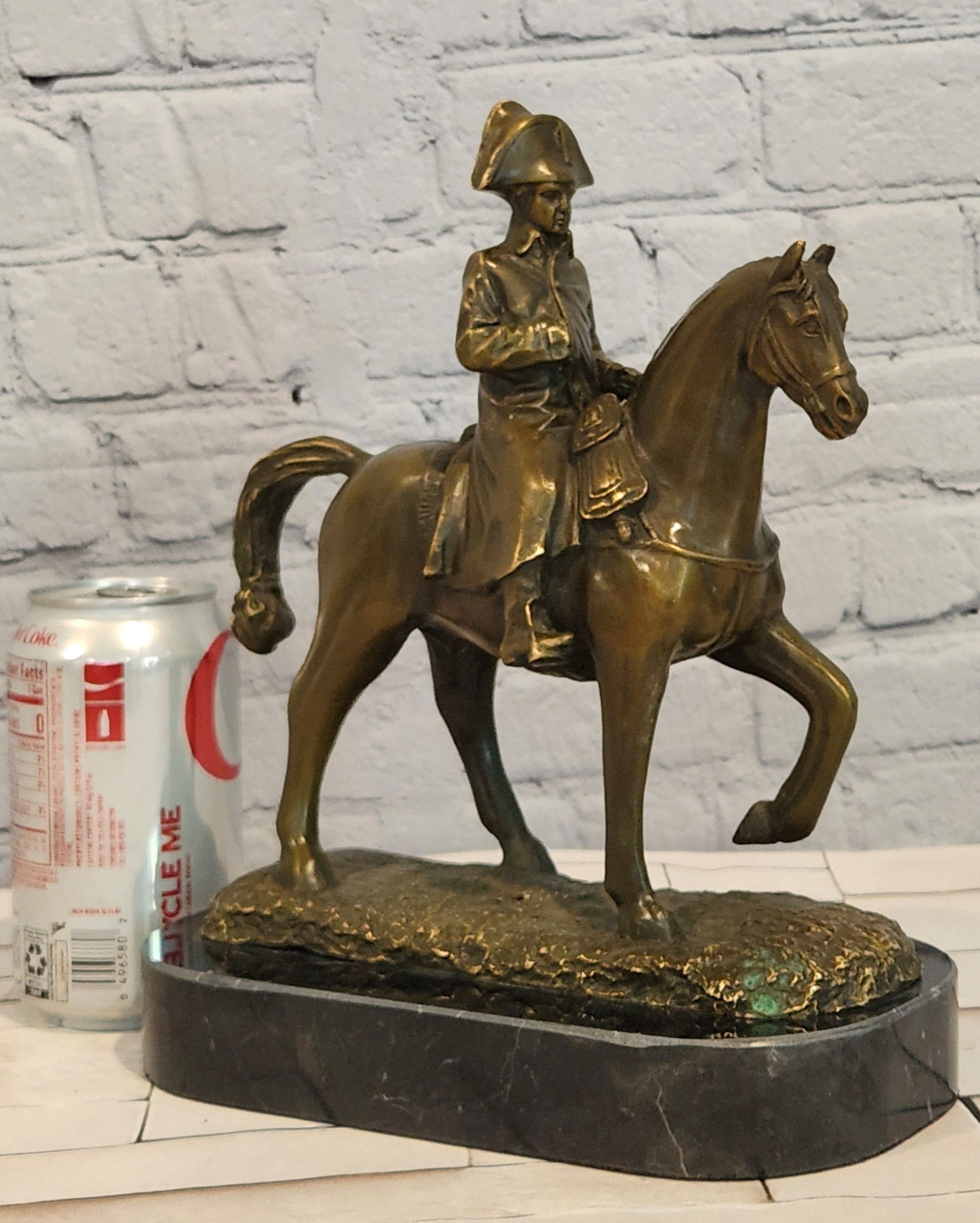 Signed Original Milo Bronze Metal Statue of Napoleon on Horseback Sculpture Figurine