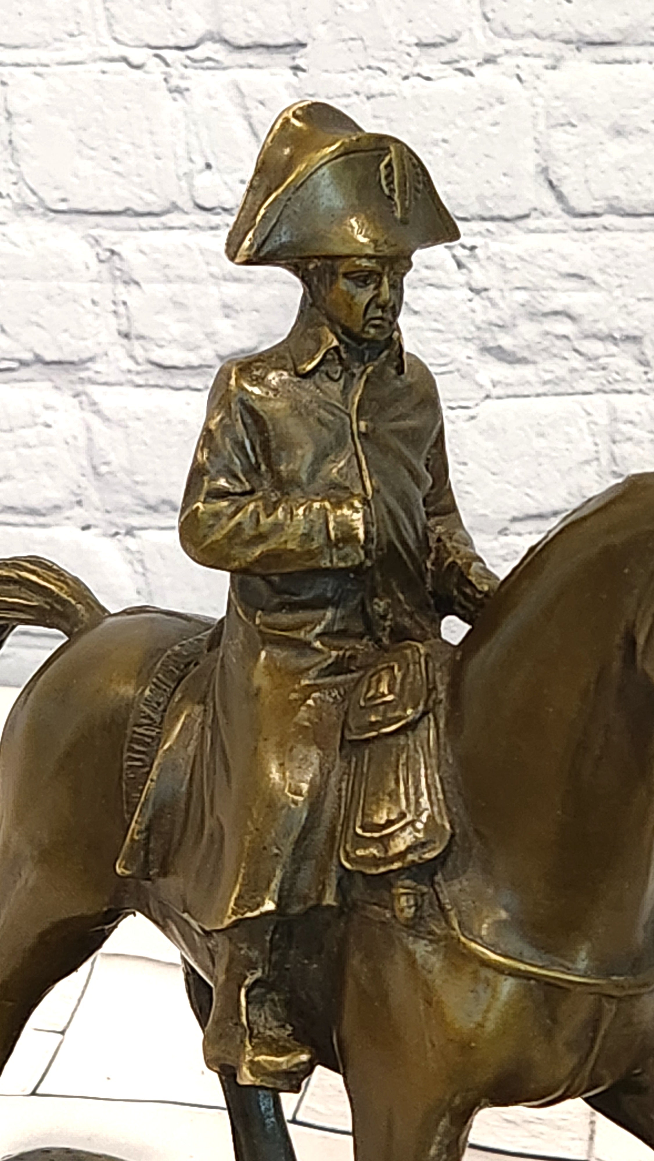 Signed Original Milo Bronze Metal Statue of Napoleon on Horseback Sculpture Figurine