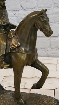 Signed Original Milo Bronze Metal Statue of Napoleon on Horseback Sculpture Figurine