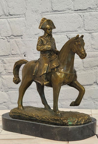 Signed Original Milo Bronze Metal Statue of Napoleon on Horseback Sculpture Figurine