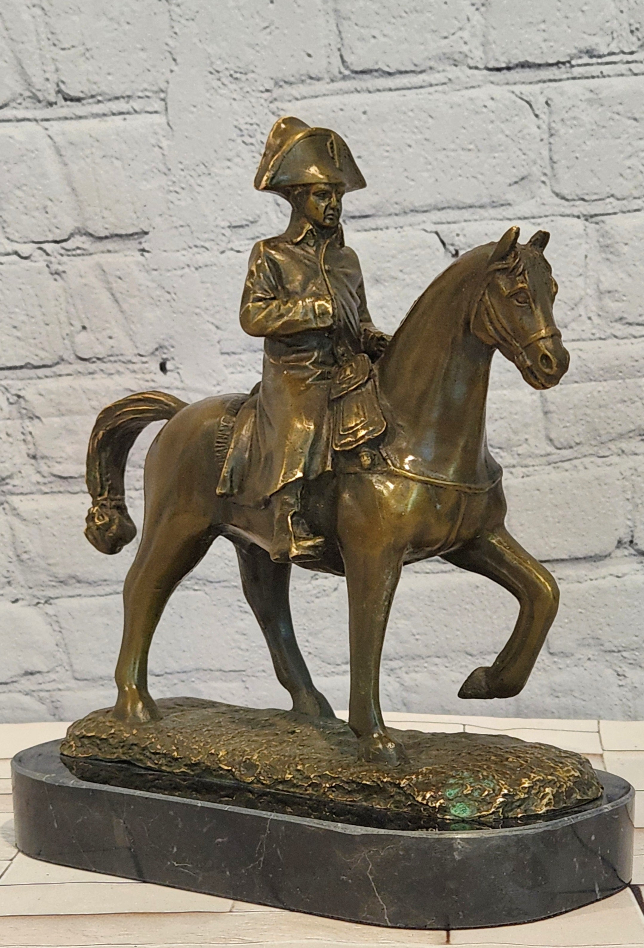 Signed Original Milo Bronze Metal Statue of Napoleon on Horseback Sculpture Figurine