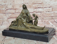 Pietà with Cherubs Bronze Sculpture - Virgin Mary and Jesus