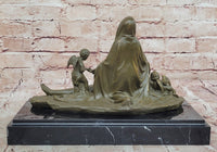 Pietà with Cherubs Bronze Sculpture - Virgin Mary and Jesus