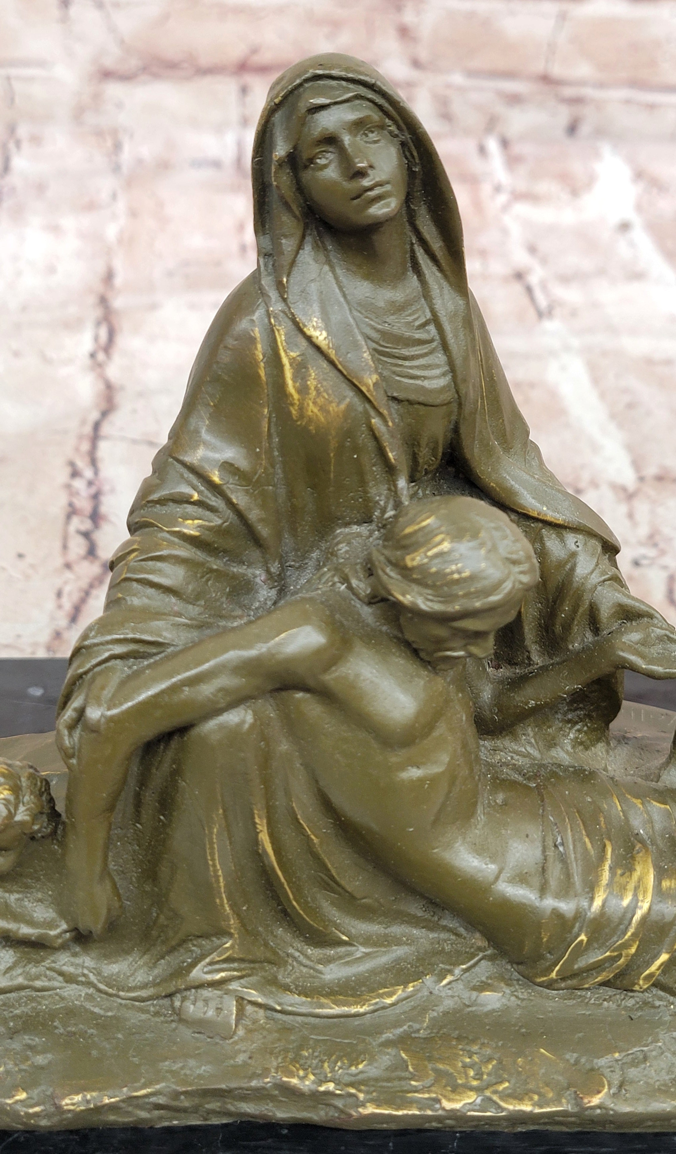 Pietà with Cherubs Bronze Sculpture - Virgin Mary and Jesus