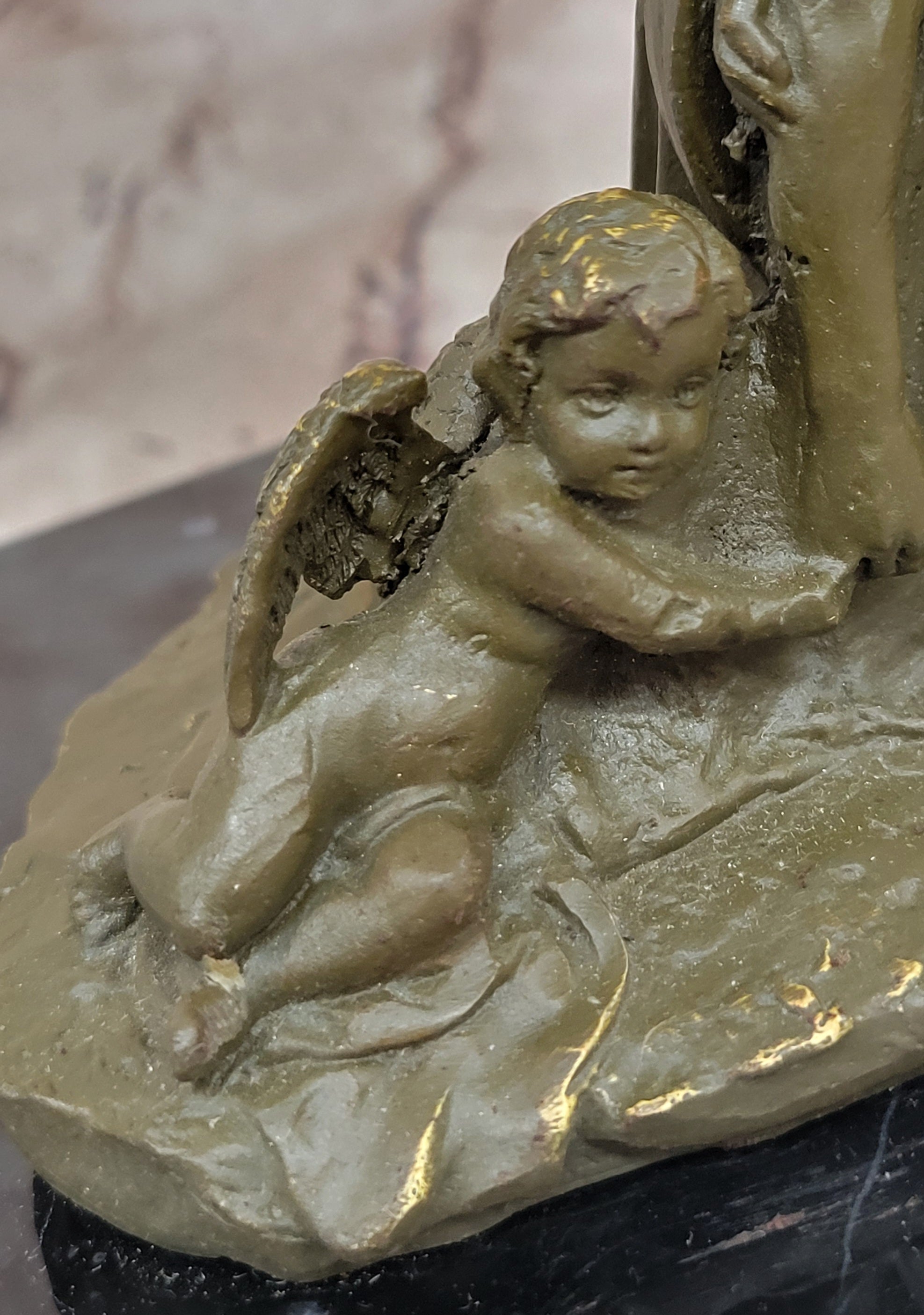 Pietà with Cherubs Bronze Sculpture - Virgin Mary and Jesus