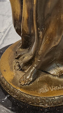Guardian Angel Embracing Woman Genuine Bronze Sculpture Signed Aldo Vitaleh Statue