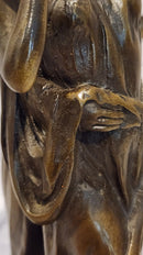 Guardian Angel Embracing Woman Genuine Bronze Sculpture Signed Aldo Vitaleh Statue
