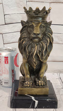 Bronze Casting Lion with Crown Sculpture King of Beasts Statue Signed Milo Artwork