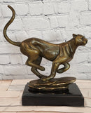 Running Cheetah Sculpture Figurine Bronze Wild Cat Wildlife Artwork by Cain Statue