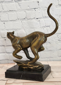 Running Cheetah Sculpture Figurine Bronze Wild Cat Wildlife Artwork by Cain Statue
