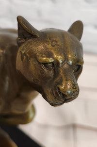 Running Cheetah Sculpture Figurine Bronze Wild Cat Wildlife Artwork by Cain Statue