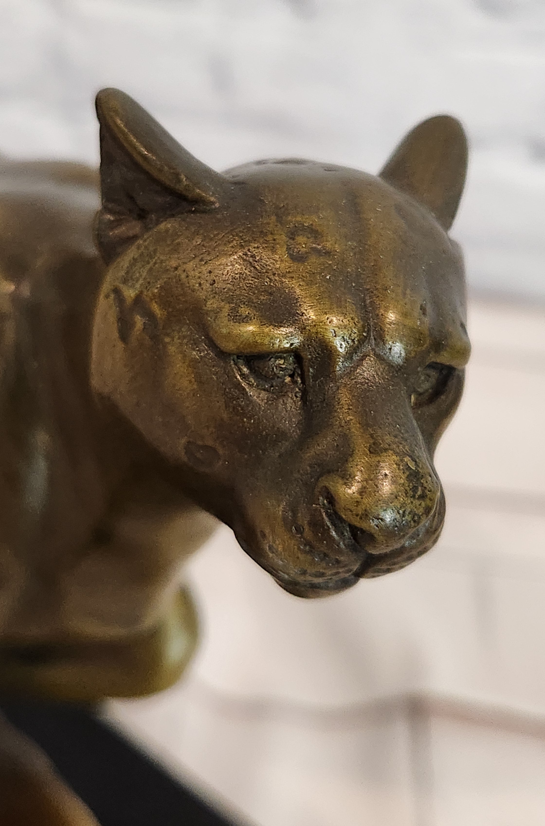 Running Cheetah Sculpture Figurine Bronze Wild Cat Wildlife Artwork by Cain Statue