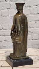 Signed Jean Patoue Ancient Greek Bronze Sculpture Museum Statue of Kariatis Figure