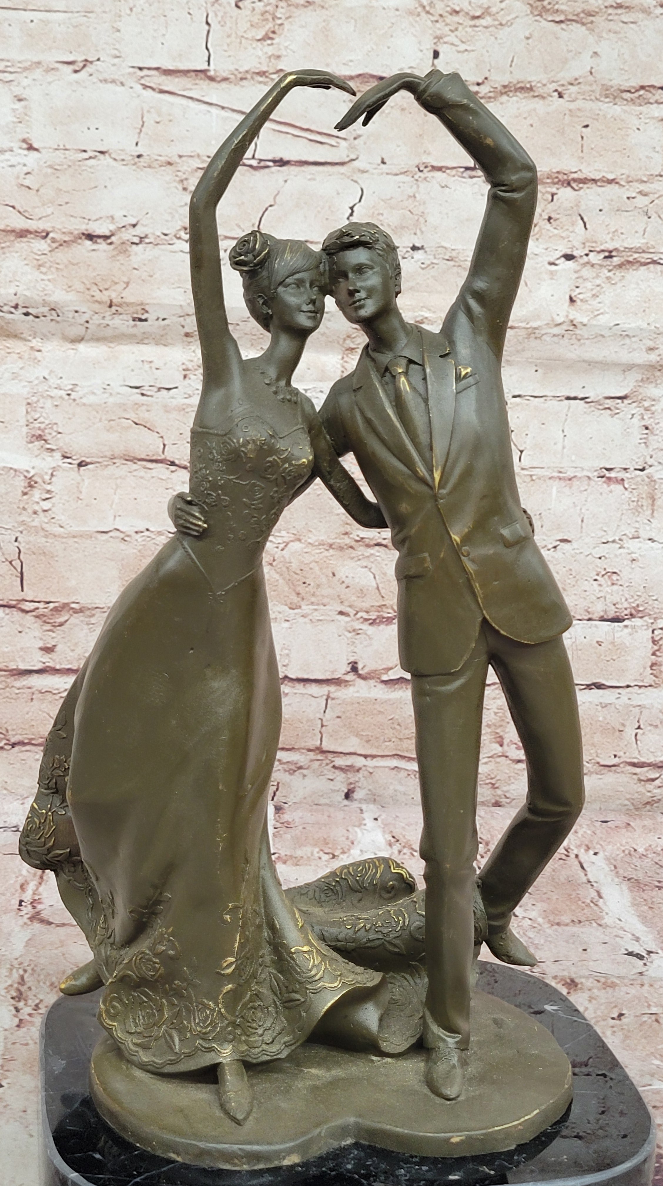 Dancing Couple Bronze Sculpture – Love Theme Art