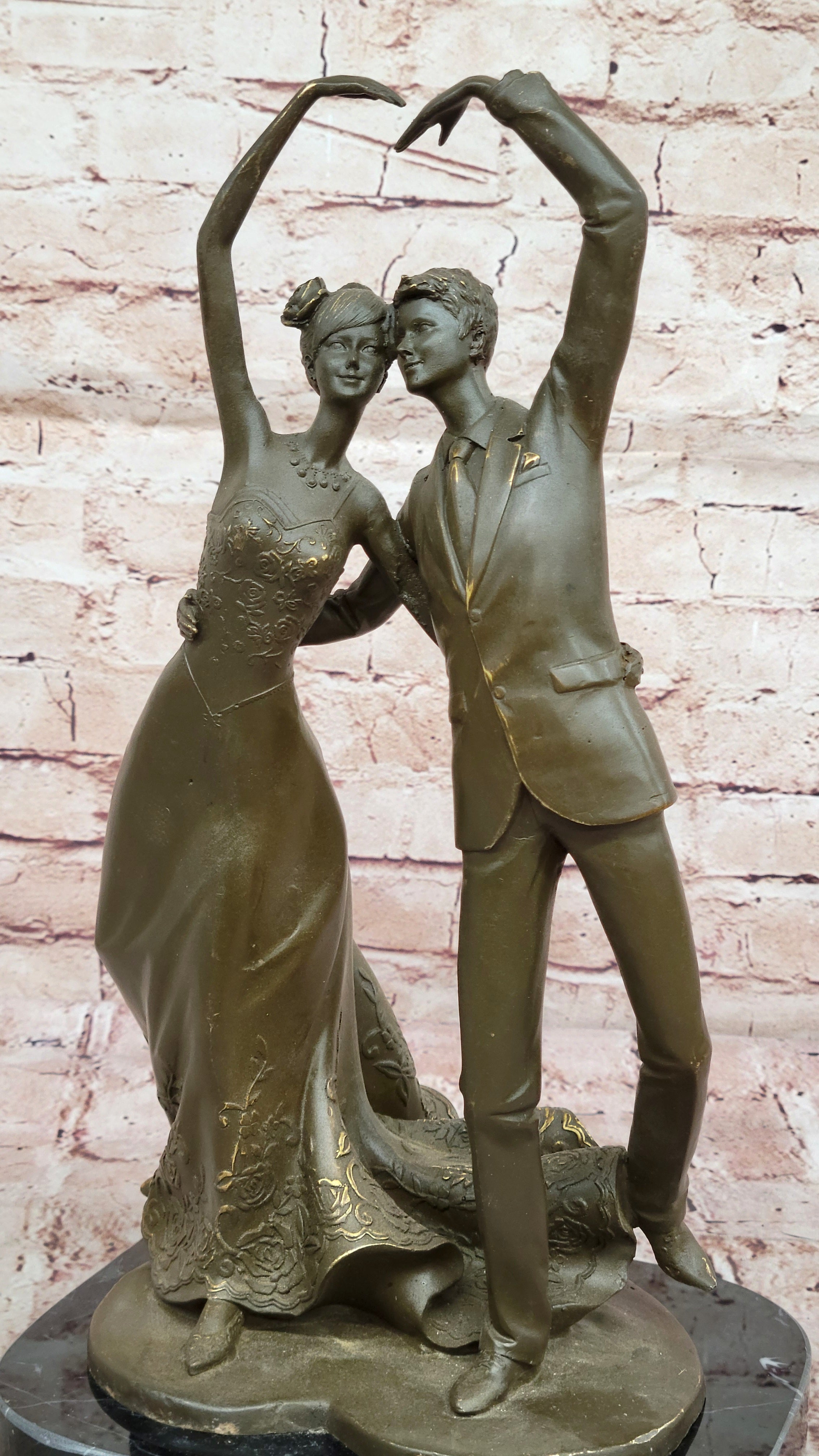 Dancing Couple Bronze Sculpture – Love Theme Art