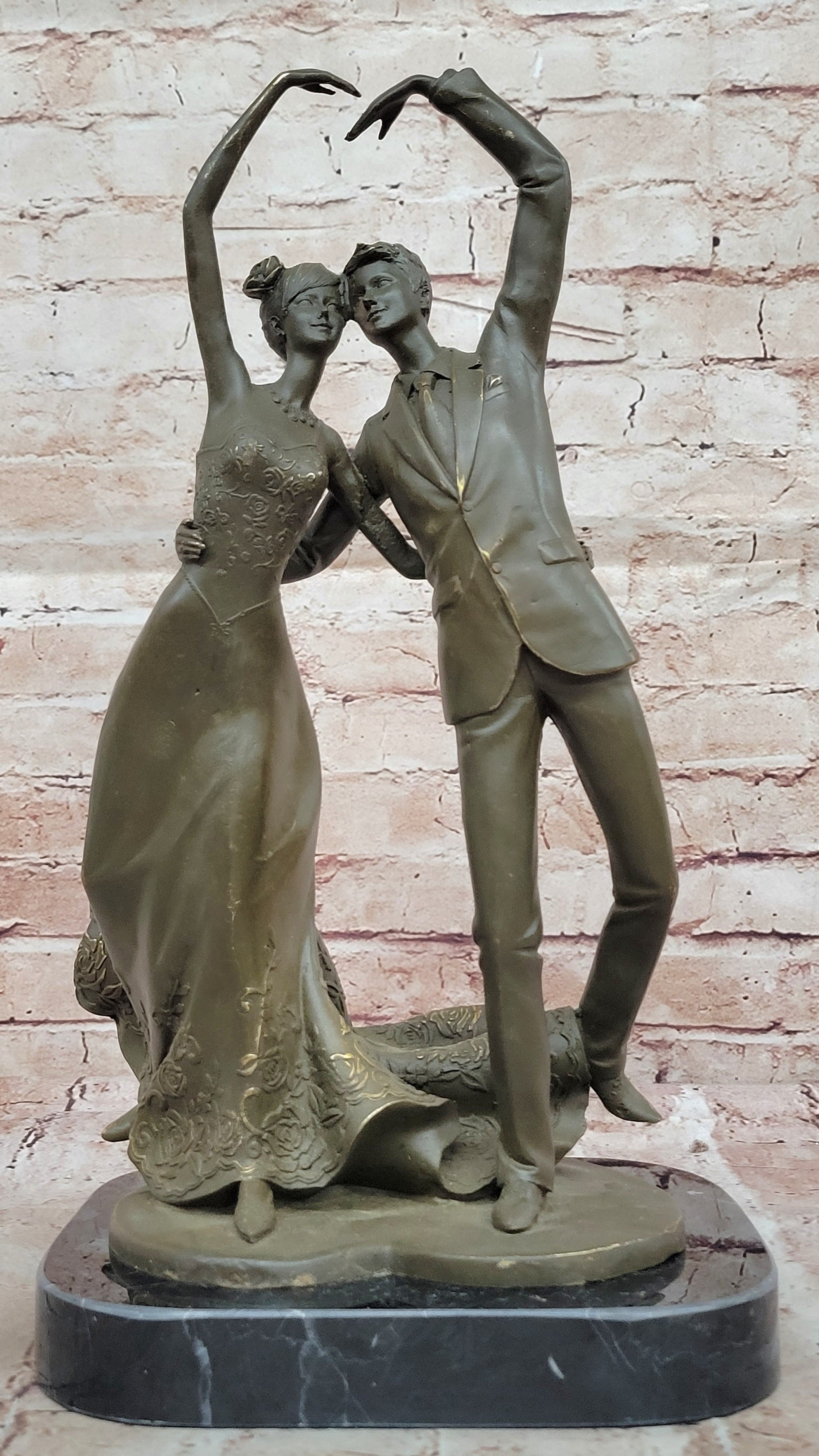 Dancing Couple Bronze Sculpture – Love Theme Art