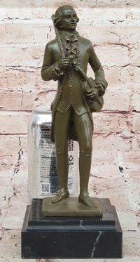 Bronze Classical Violinist Sculpture on Marble Base