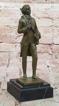 Bronze Classical Violinist Sculpture on Marble Base