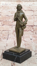Bronze Classical Violinist Sculpture on Marble Base