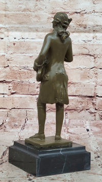 Bronze Classical Violinist Sculpture on Marble Base