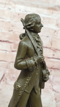 Bronze Classical Violinist Sculpture on Marble Base