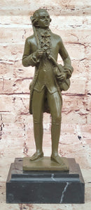 Bronze Classical Violinist Sculpture on Marble Base