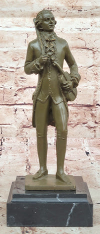 Bronze Classical Violinist Sculpture on Marble Base
