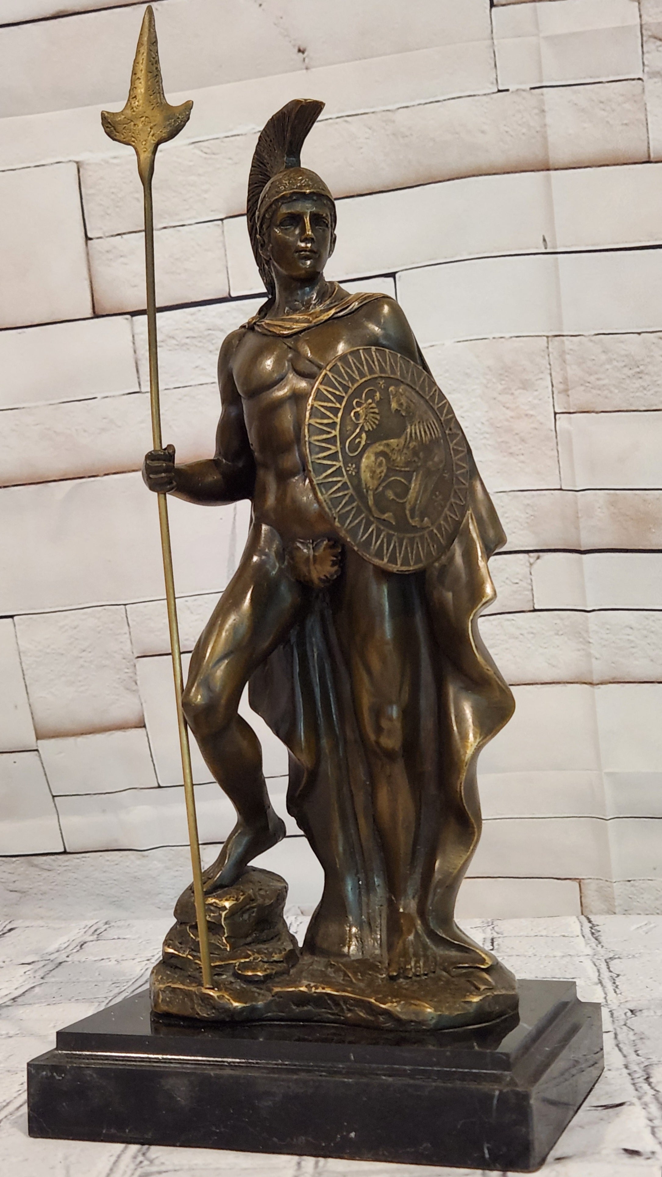 Greek Warrior Hero Achilles Hercules Odysseus Mythology Statue Sculpture Bronze Metal