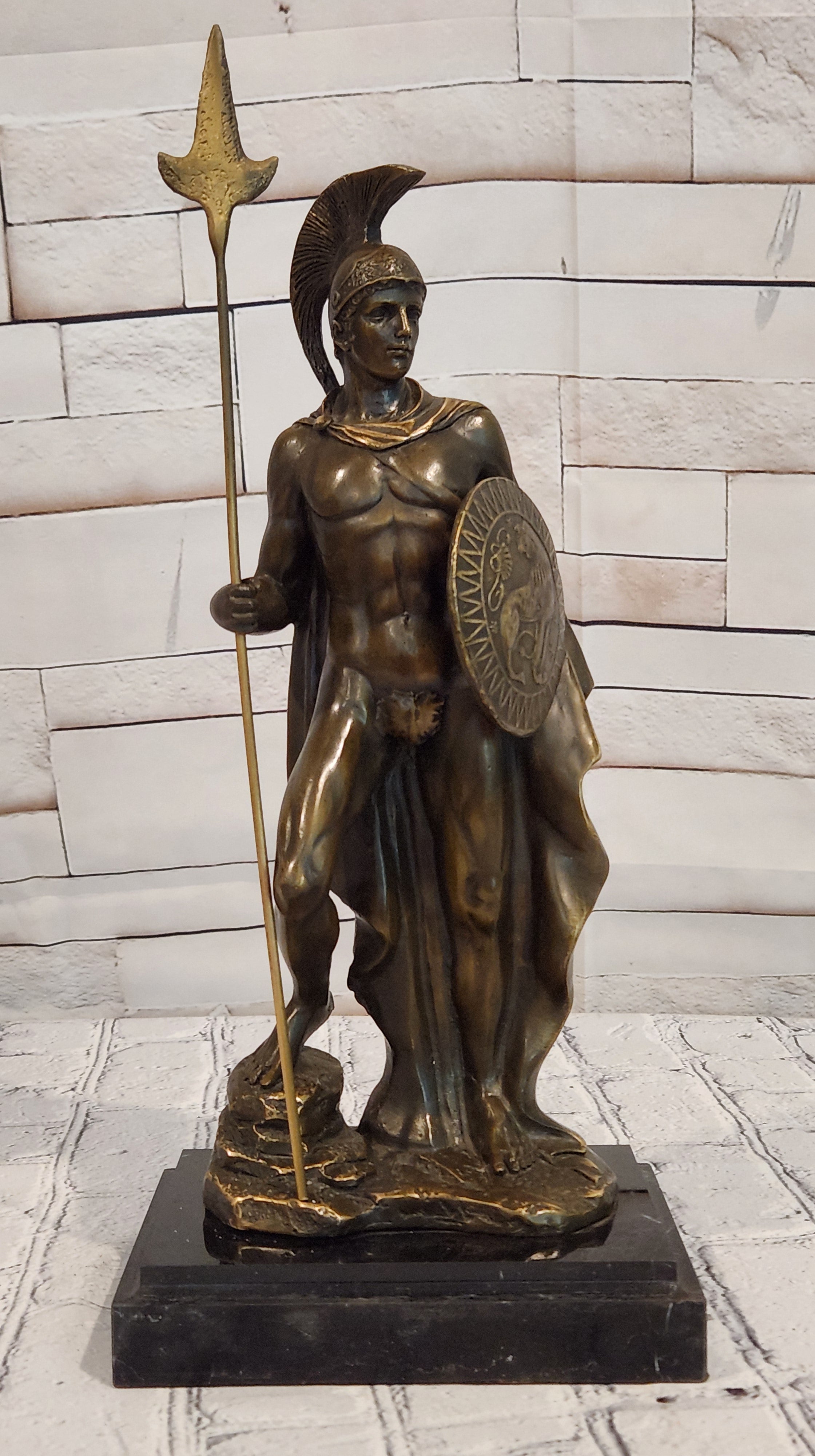 Greek Warrior Hero Achilles Hercules Odysseus Mythology Statue Sculpture Bronze Metal