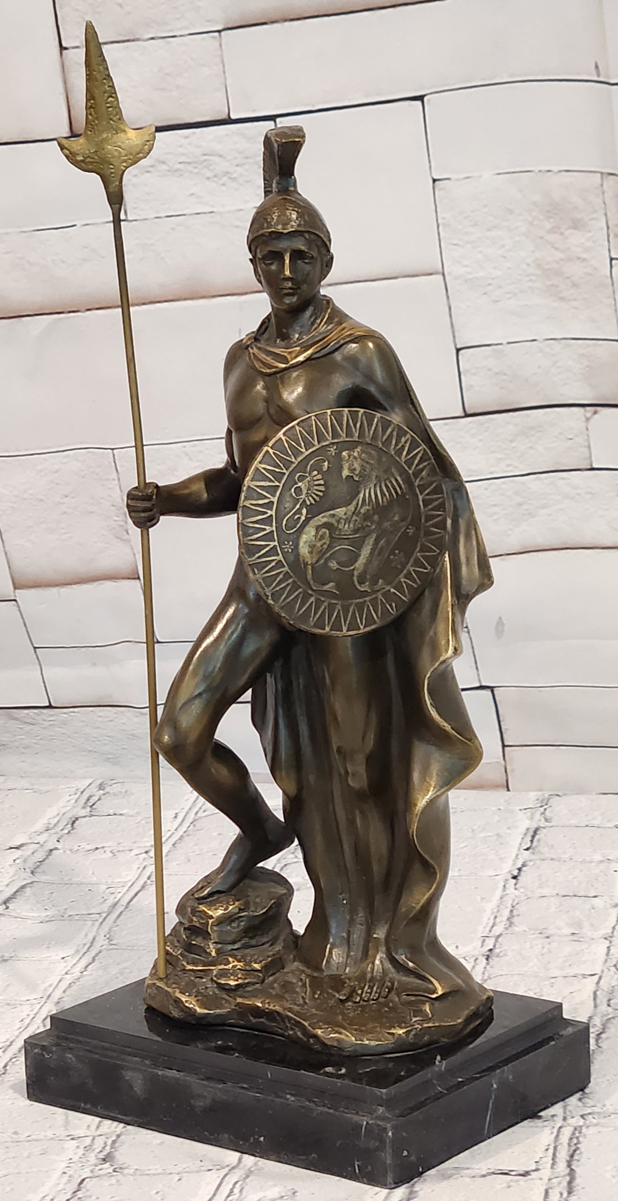 Greek Warrior Hero Achilles Hercules Odysseus Mythology Statue Sculpture Bronze Metal