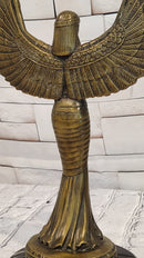 Egyptian Goddess Isis with Wings Dual Candleholder Genuine Bronze by Patoue Statue