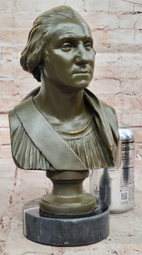 Bronze Bust of George Washington on Marble Base