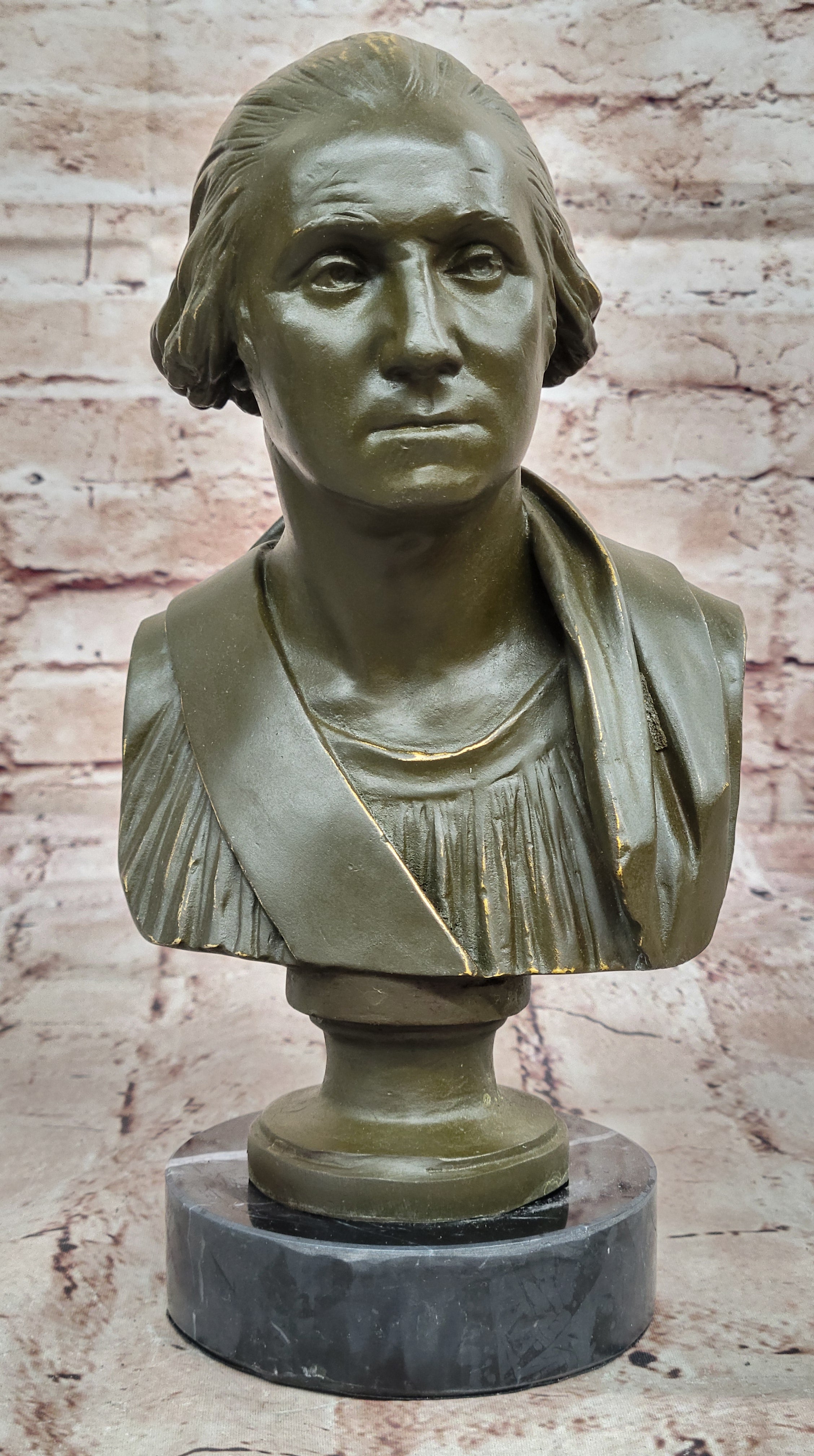 Bronze Bust of George Washington on Marble Base