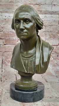 Bronze Bust of George Washington on Marble Base