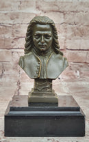 Johann Sebastian Bach Bronze Sculpture on Marble Base