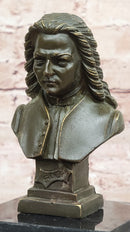 Johann Sebastian Bach Bronze Sculpture on Marble Base