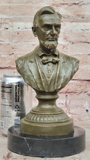 Abraham Lincoln Bronze Bust on Marble Base
