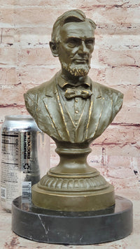 Abraham Lincoln Bronze Bust on Marble Base