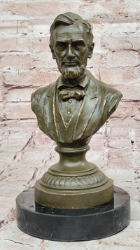 Abraham Lincoln Bronze Bust on Marble Base