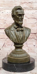 Abraham Lincoln Bronze Bust on Marble Base