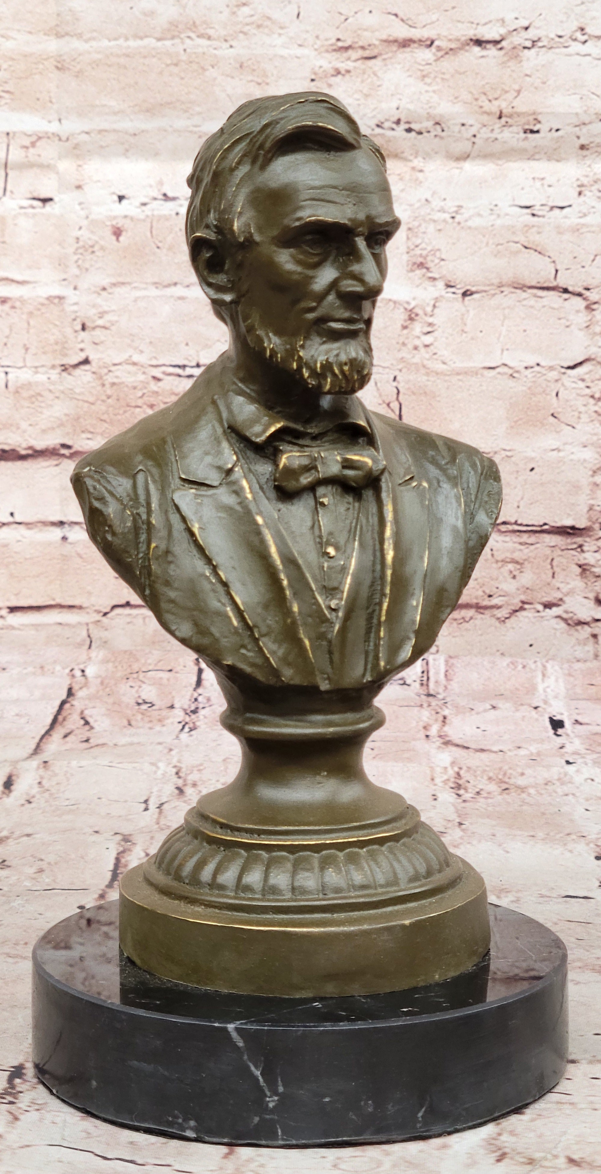 Abraham Lincoln Bronze Bust on Marble Base
